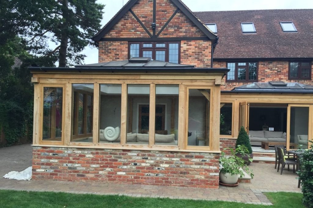 Modern oak orangery extension