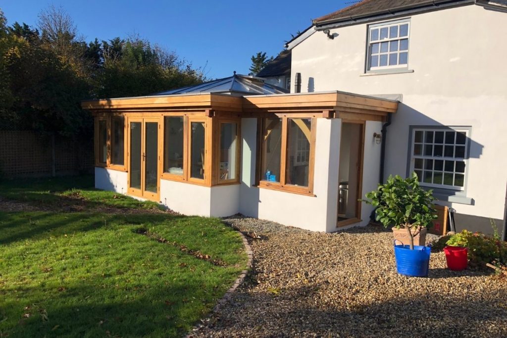 Oak and stone orangery extension