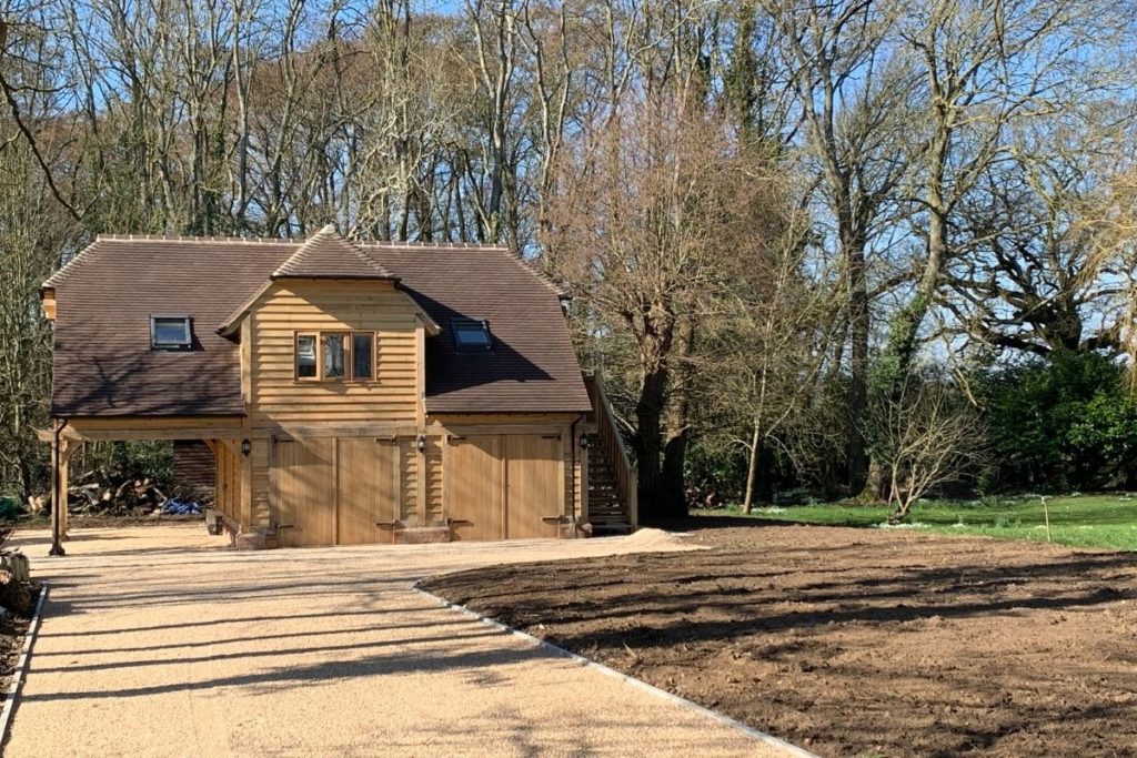 Bespoke oak garage and office