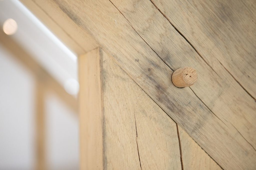 Traditional pegged oak construction