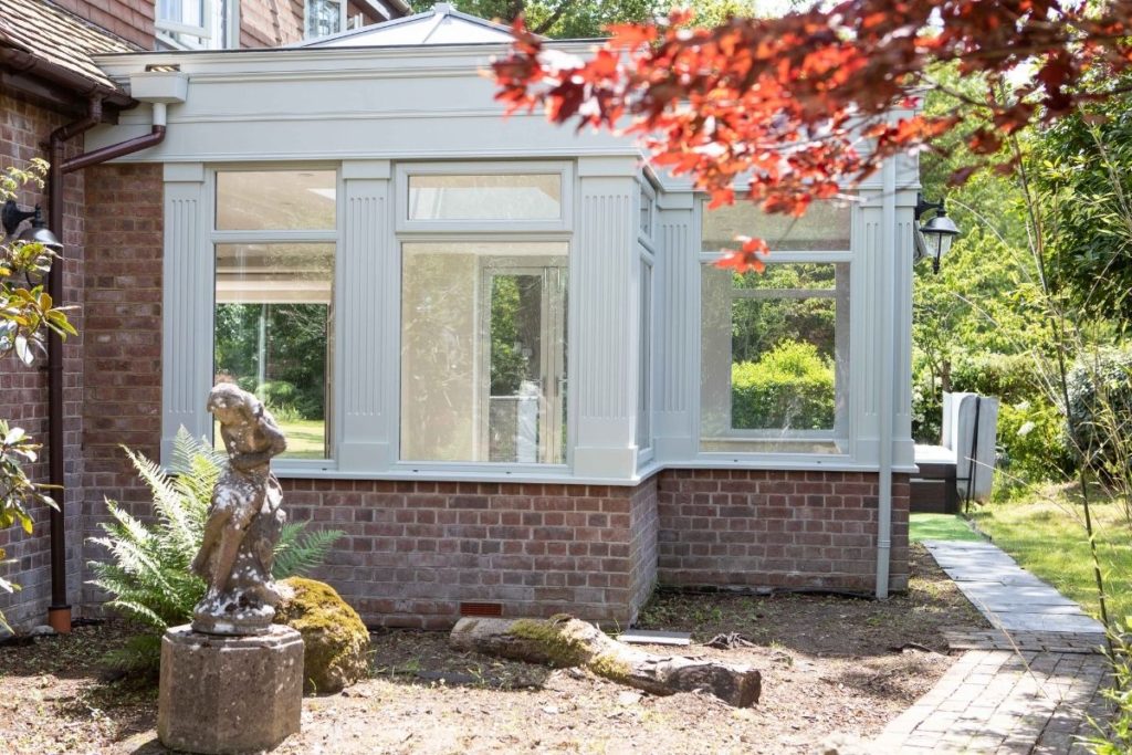 Large timber framed, open plan orangery extension