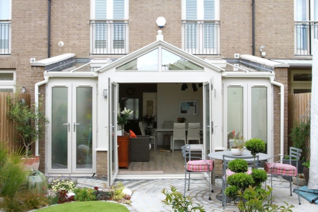 Gable ended living dining conservatory extension