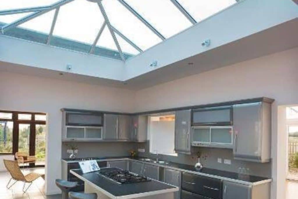 Kitchen orangery extension with a large lantern roof